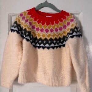 Hanna Andersson Red and Cream Patterned Sweater